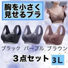 胸を小さく見せるブラ　シームレス 3Ｌ　着痩せ　美胸　ノンワイヤー　ナイトブラ