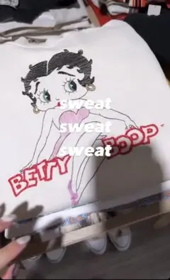 Betty Boop トレーナー ベティ グレー 古着