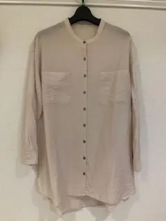 【美品】ロペピクニック　バンドカラーポケットシアーシャツ ベージュ