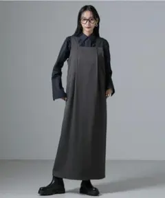 タグ付き未使用☆nano universe サロペットタックワンピース