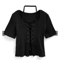 レースアップレイヤード風トップス[at2260]