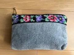 FEILER 페일러 상태좋음 파우치 셰닐 짠 꽃 패턴