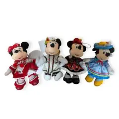 ミニー クリスマス ハロウィン ぬいぐるみバッジ 4体セット