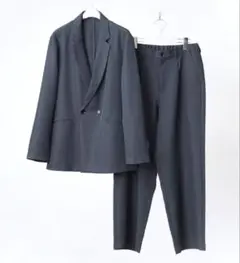 アダムエロペ ADAM ET ROPE ノーカラーセットアップ ダークブルー M