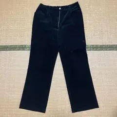 ブラック コーデュロイ ワイドパンツ
