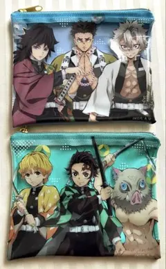 【未使用】鬼滅の刃 クリア マルチ ケース 2個セット 義勇 実弥 炭治郎 等