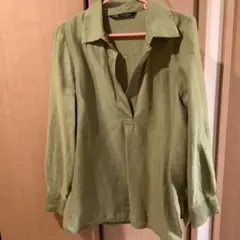ZARA ライトグリーン 長袖シャツ S