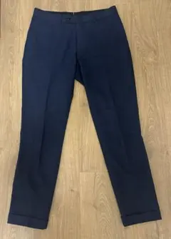 beams ネイビー スラックス ストライプウエストバンド