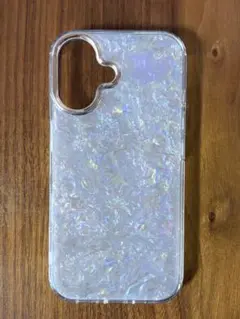iPhone16ケース saymi's パール シェル ラメ