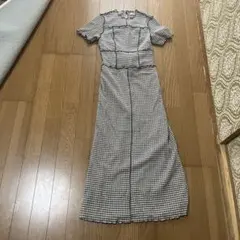 スナイデル snidel毎年大人気チェック柄 半袖ロングワンピース