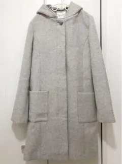 CLEARインプレッション　2wayコート　ノーカラー　グレー　M