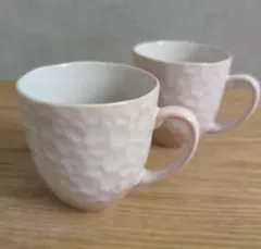 マグカップ 美濃焼 ぽこぽこ ピンク 2点セット