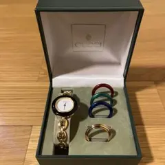 美品】GUCCI グッチ チェンジベゼルウォッチ 腕時計 箱・保証書付き