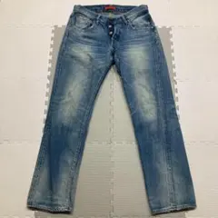 RED CARD ボタンフライ デニムパンツ ジーンズ シンチバック ダメージ