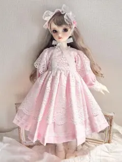 SDM ドレス 服 ピンクとレースのワンピースセット