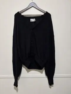 【USA製】ヴィンテージ LONDON FOG アクリルカーディガン 黒 XL