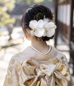 【数量限定】胡蝶蘭髪飾りセット成人式和装振袖前撮り