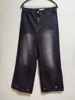 Adrer フレアデニムパンツ ブラック ダメージ加工 M