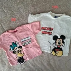 ミッキー・ミニー Tシャツセット 100cm 90cm　兄妹お揃い