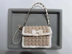 ハンドメイド　韓国風♡もこもこミニバッグ♡ 編み物