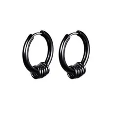 ♥️再々入荷♥️ピアス　メンズ　ブラック　フープ　カジュアル　人気　アクセサリー