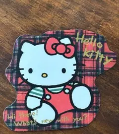 Sanrio ハローキティ　チェック　ダイカットステッカーシール　レトロ