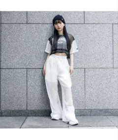 algy サイドラインシアーパンツ&ショートパンツセット　オフホワイト新品M