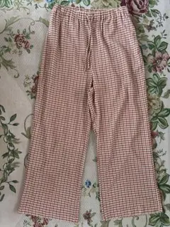 studio Clip レディース イージーワイドパンツ　レッド　ベージュ