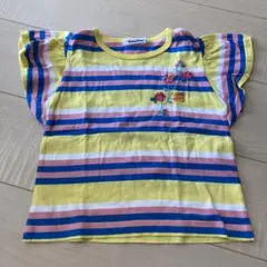 familiar 120 イエロー ストライプ Tシャツ ファミリア