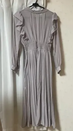 [新品・未使用] プリーツワンピース（グレー）　お呼ばれドレス　結婚式