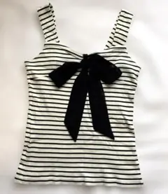 COMME CA ISM /コムサイズム タンクトップM 白黒ボーダー