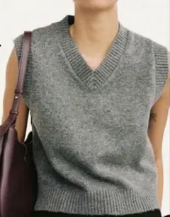 ZARA Vネックニットベスト M ショート丈