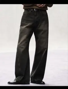 WYM lidnm VINTAGE WASHED CURVED DENIM