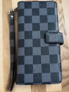 チェッカーパターン 手帳型 iPhone13proMax ケース