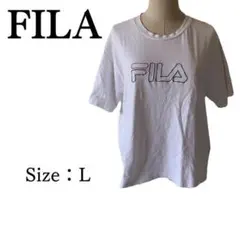 FILA　カレッジロゴ　半袖Tシャツ　ユニセックス　Uネック　無地　シンプル