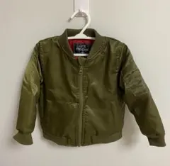 90 ベビー　中綿ジャケット　カーキ×赤