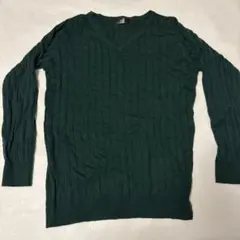 ru ダークグリーン Vネックセーター 長袖