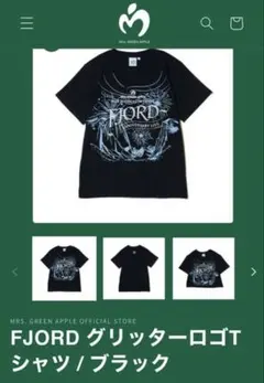 FJORD グリッターロゴTシャツ/ブラック　XL
