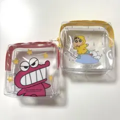 韓国ダイソー クレヨンしんちゃん ポーチ2点セット（しんちゃん＋ワニ山さん）