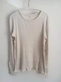 無印良品　なめらかリブ編みクルーネック長袖Ｔシャツ