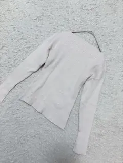 GRLグレイル スクエアネックリブニットトップス　ベージュ