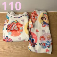 バースデイBirthdayディズニープリンセス 総柄 ベロアパジャマ110