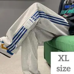 スウェット グレー サイドライン ジャージ パンツ XL ストリート LL