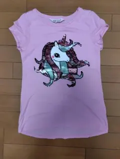 H&M　スパンコールTシャツ　US 8-10Y（130cm-140cm）