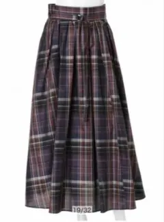 Mystrada チェックフレアスカート