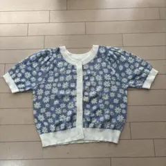 【美品】INGNI 花柄 半袖ニットカーディガン