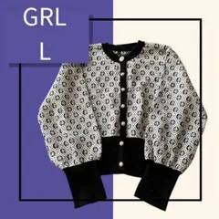 GRL ダイヤモンドパターン カーディガン L