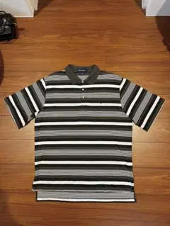 極上】 HERMES エルメス ポロシャツ 半袖 シャツ 黒 ストライプ - メルカリ