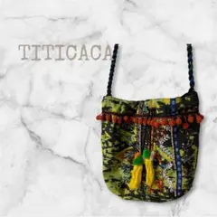 TITICACA チチカカ ショルダーバッグ エスニック柄 ポンポン 巾着のサムネイル