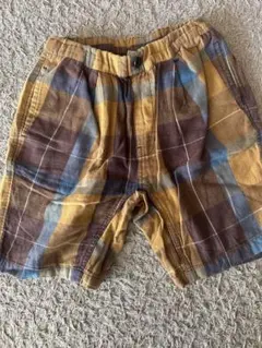 130cm チェック柄 ハーフパンツ